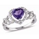 thumbnail image 1 of Anillo de Promesa con Corazón de Amatista 6,50 qt en Plata de Ley Chapada en Rodio Rosa, 1 of 4