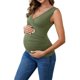 thumbnail image 4 of INSPIRE CHIC Paquete de 2 Camisetas Básicas sin Mangas para Maternidad con Fruncido Cruzado para Mujeres, Camiseta de Lactancia, Talla Extra Grande, Gris y Verde, 4 of 6