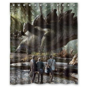 Pinghai - Cortina De Ducha Jurassic World Cool, Juego De Cortina De Baño Con Ganchos, Tamaño 60 X 72 Pulgadas