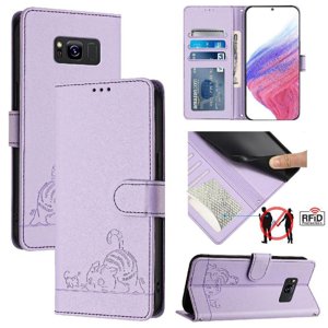 Funda Tipo Cartera Foxdock Para Samsung Galaxy S8 Con Soporte, Ranuras, Rfid, Diseño De Gato