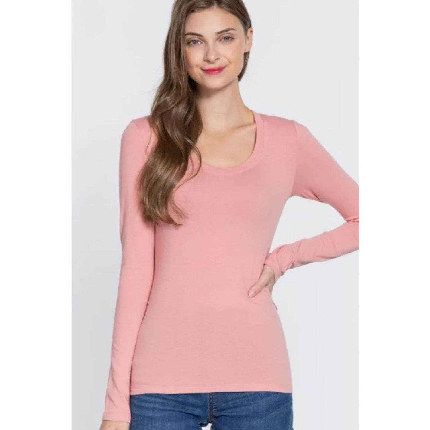 Likeshop - Camiseta Mujer Elasticada Manga Larga Interior Polar 5523