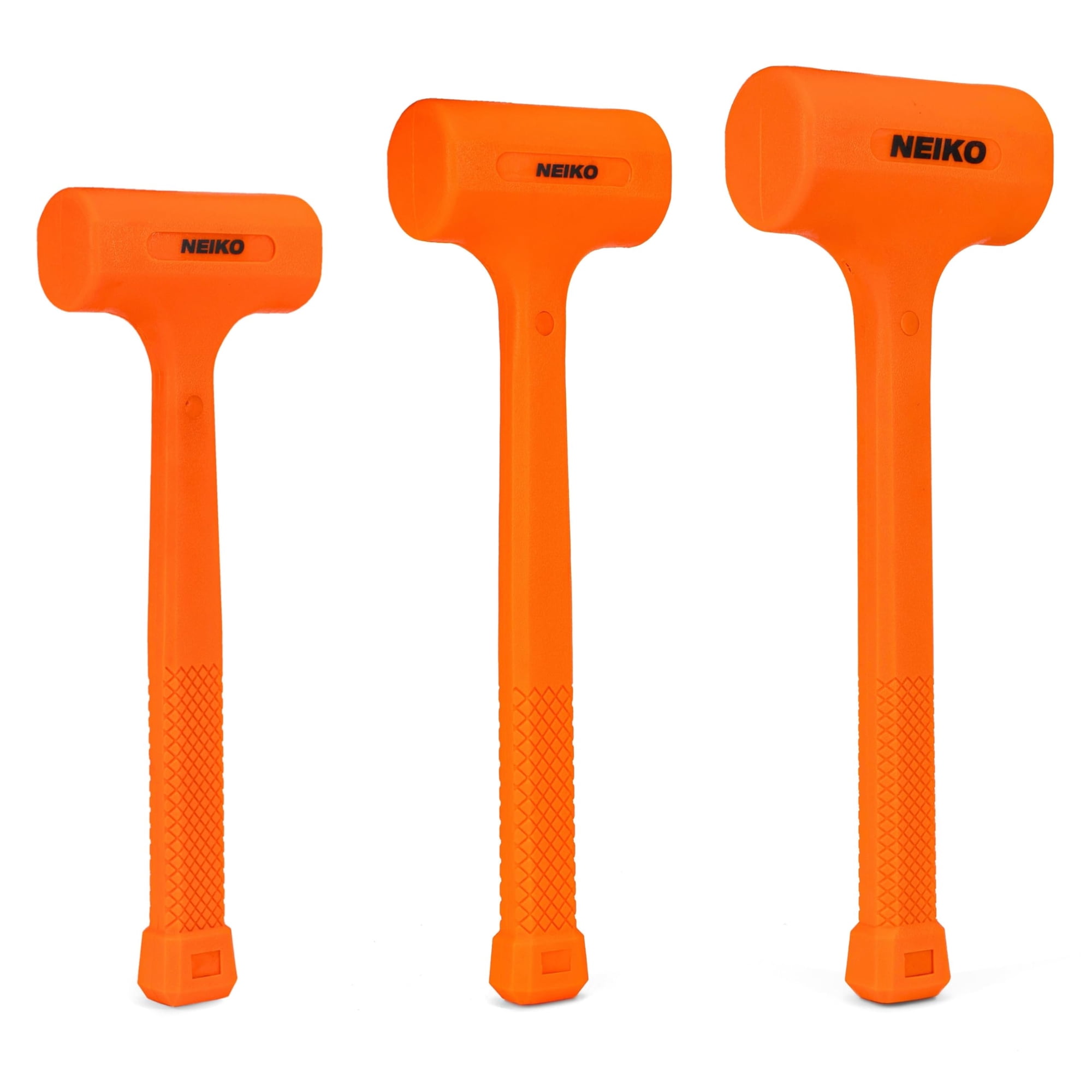 Set De Martillos Dead Blow Neiko 02888a, Color Naranja Neón, 0,5 Kg, 1 Kg, 1,5 Kg