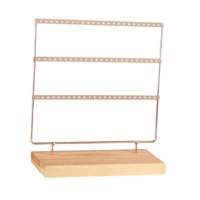 Ioensy - Soporte Para Joyas Con 72 Agujeros, Organizador De Joyas Para Decoración Del Hogar, Tocador, Tienda, Oro Rosa