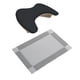 thumbnail image 4 of Reposabrazos en forma de U de cuero PU, reposamanos para uñas con estera, portátil, transpirable, cómodo para el hogar, uñas acrílicas DIY, tecnología negro con estera gris, 4 of 5