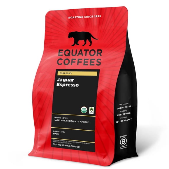 Café Espresso Orgánico Tostado Oscuro Jaguar De Equator 297 G