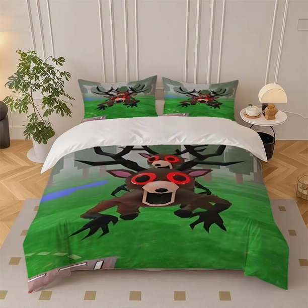 Scary Deer Themed Bedding Set Soft and Comfortable for All Seasons Ideal for Home and Bedroom Use