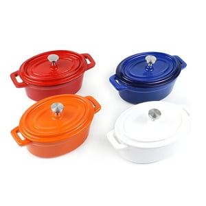 Imahe - Mini Olla Hierro Enlozado Ovalada Azul 15.5X9.2X4.8 Cm