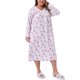 thumbnail image 4 of Agnes Orinda Women's Plus Size Camisón de Escuela Colegio con Encaje Floral en el Escote en V de Manga Larga Ropa de Dormir Suave Chemise Vestido de Noche Bata 2X Burdeos, 4 of 6