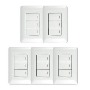 Genérico - Pack 5 Interruptor Triple 9/12 10A 250V Blanco