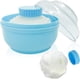 thumbnail image 1 of Recipiente para polvos corporales, grande, esponjoso, de 8,9 cm, para después del baño, caja para borlas, contenedor para polvos de talco cosmético con asa (verde, blanco y rosa), 1 of 6