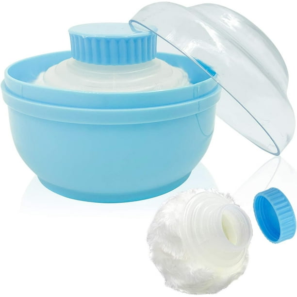 Recipiente para polvos corporales, grande, esponjoso, de 8,9 cm, para después del baño, caja para borlas, contenedor para polvos de talco cosmético con asa (verde, blanco y rosa)