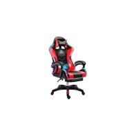 Silla Gamer Con Luz Rgb Reposapiés Y Masajeador Reclinable C - Rojo.