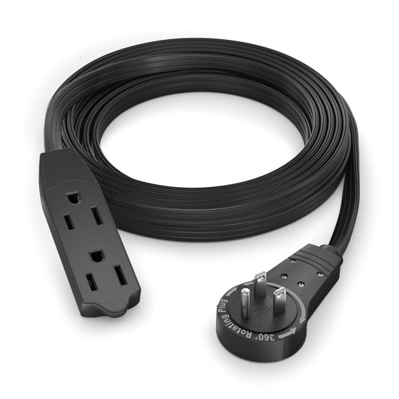 Cable de extensión Maximm Cable, enchufe plano giratorio de 360° de 10 pies