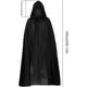 thumbnail image 2 of Capa con capucha para Halloween, 1 pieza, 140 cm, color negro, larga, para disfraz de bruja de Halloween, fiesta de cosplay., 2 of 7