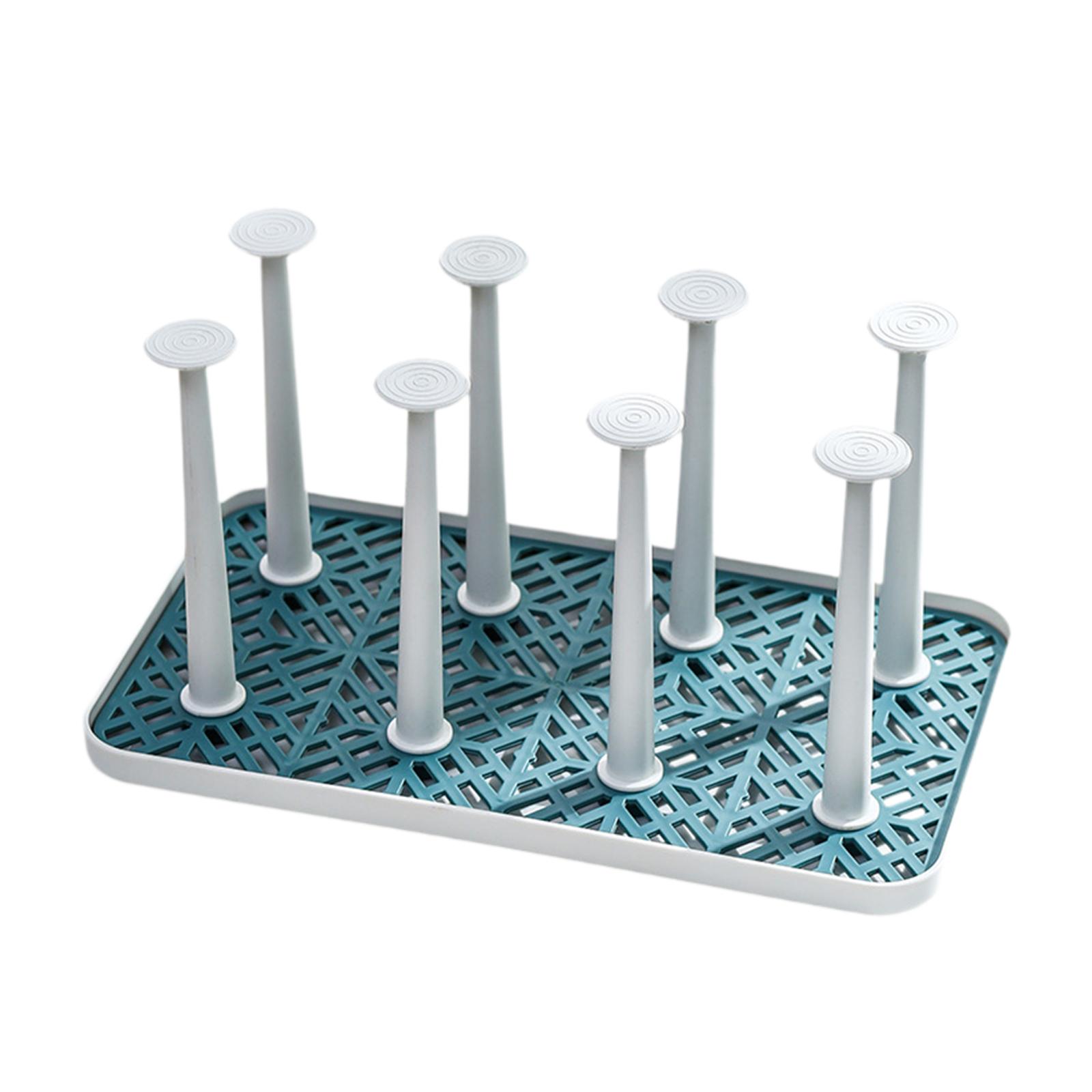 Bothyi - Escurrevasos Con 8 Ganchos Desmontables, Organizador De Tazas Y Vasos Para Lavabo De Hotel, Blanco, Verde, Pequeño