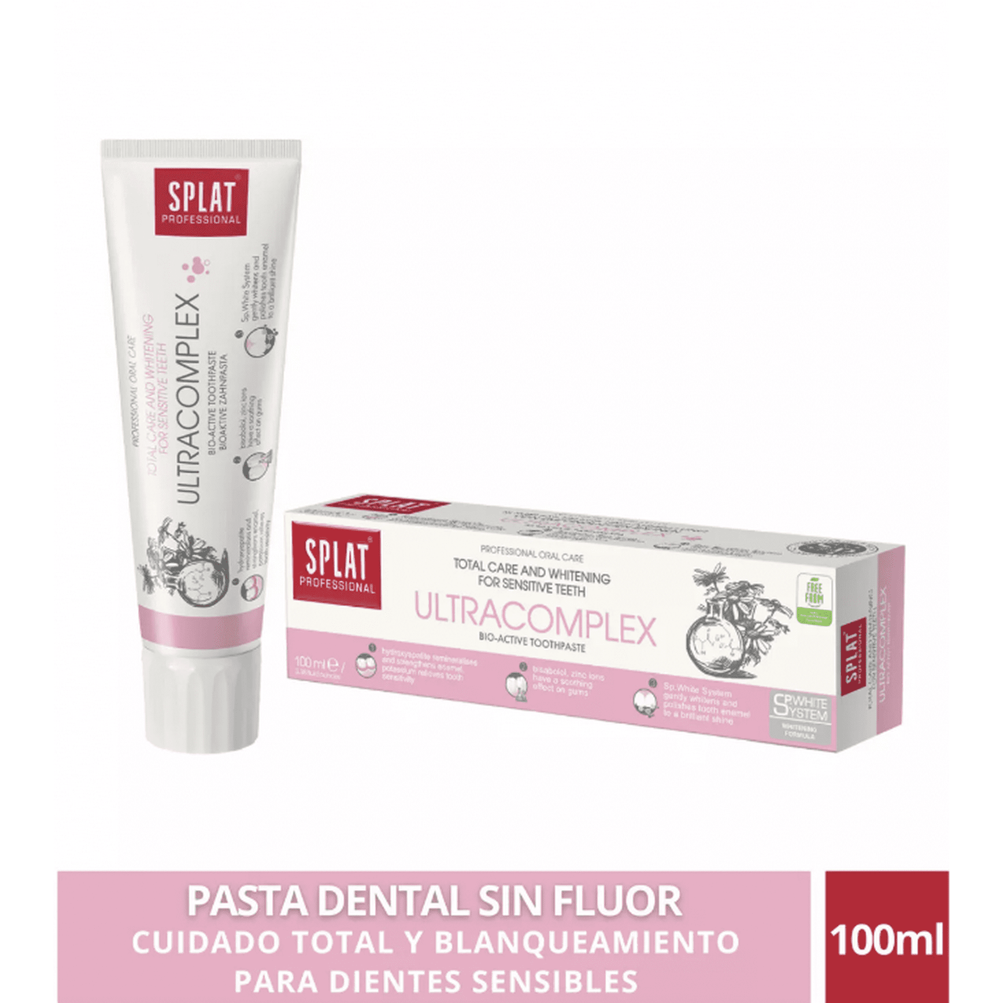 Pasta Dental Blanqueadora Sin Fluor Splat Ultracomplex 100ml