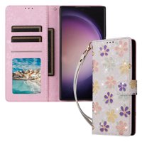 Foxdock Funda Tipo Cartera Floral Para Samsung Galaxy A54 5G ,Funda Con Tapa De Cuero Pu, Protección Antigolpes Con Ranuras Para Tarjetas Y Soporte