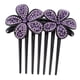 thumbnail image 1 of Unique Bargains 1 Pc Peine de Inserción de Cabello Conveniente para Mujeres para Cabello Liso y Rizado Resina con Diamantes de Imitación Púrpura, 1 of 3