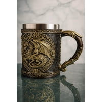 Decostilo - Tazon - Taza Termica De Acero Con Diseño De Dragon En 3D
