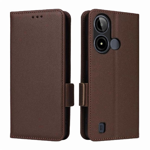 Funda Cartera para BLU C9 Tapa Flip con Ranuras y Soporte Marrón