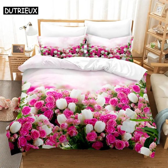 Beautiful Flowers Bedding Set Duvet Cover Set Bedding Digital Printing Bed Linen Bedding Set Fashion Design