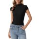 thumbnail image 1 of INSPIRE CHIC Suéter de Manga Corta para Mujer Cuello Simulado Casual Tejido Ajustado Jersey Delgado Talla S Negro, 1 of 6