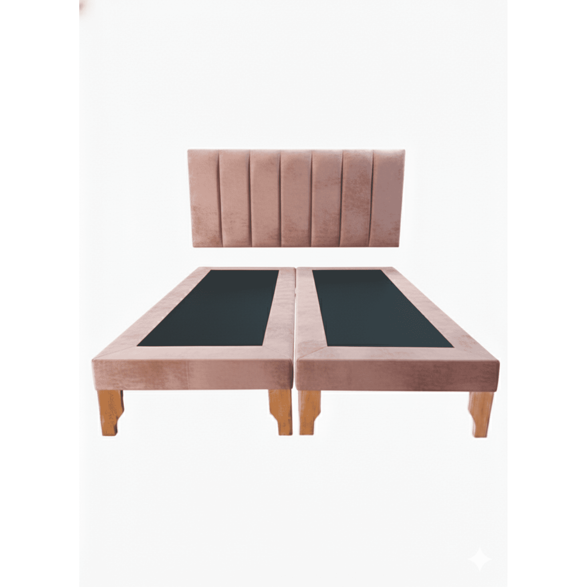 Muebles New - Cama King Lineal Palo Rosa Felpa