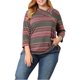 thumbnail image 1 of Agnes Orinda Conjuntos de Halloween para Mujeres Tallas Grandes Tops de Escuela Universitaria Manga 3/4 Blusa Casual Elegante de Punto a Rayas Cuello Asimétrico Camiseta de Moda 1X Rojo, 1 of 8