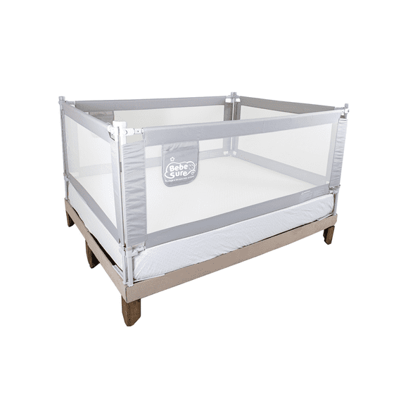 4 barandas Gris Para cama Queen 160×190 cm Altura colchón hasta 27 cm