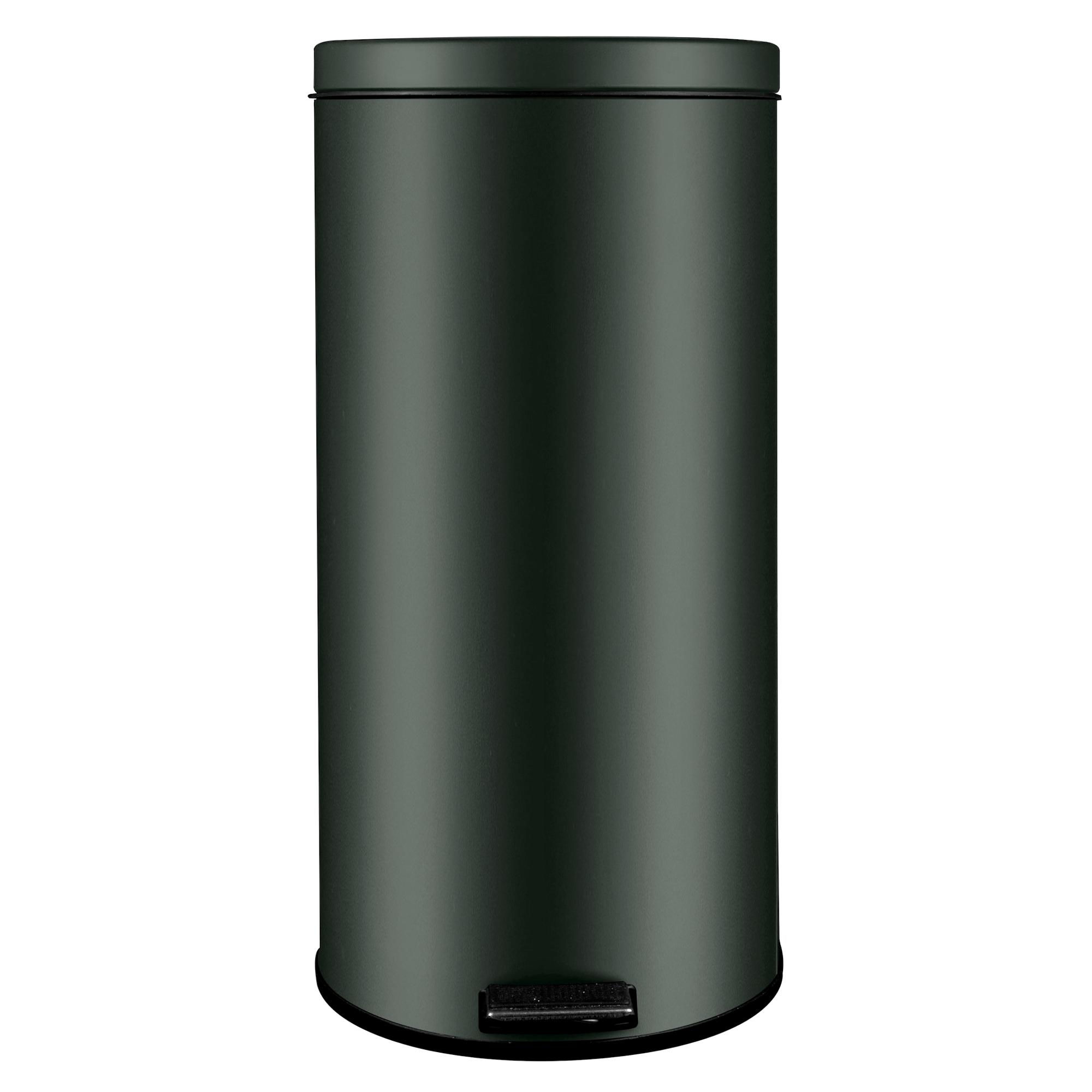 Mainstays - Basurero 30l Redondo Con Pedal Acero Laminado - Plástico Negro