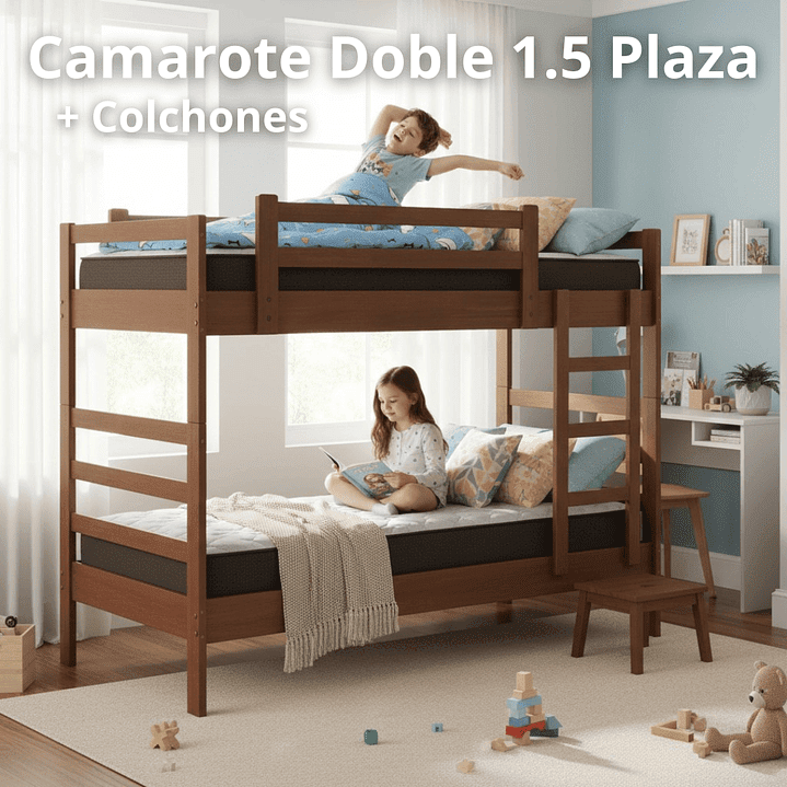 Bloccare - Camarote Desmontable Doble Con Colchones 1.5 Plaza