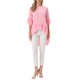 thumbnail image 2 of INSPIRE CHIC Blusa Asimétrica de Mujer con Mangas de Campana 3/4, Cuello Redondo, Espalda con Abertura, Dobladillo con Volantes, Casual, Talla XL, Rosa, 2 of 6