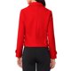 thumbnail image 3 of REFINED ATTIRE Abrigo Corto de Mujer con Cuello Abierto y Cierre de Botón Simple Rojo M, 3 of 6