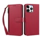 thumbnail image 1 of Funda Tipo Billetera para iphone16 Promax con Soporte y Bolsillo con Cierre Rojo, 1 of 1
