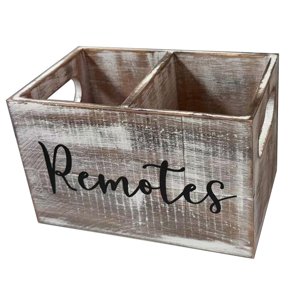 Magideal - Caja Organizadora Multiusos Para Mandos A Distancia Y Objetos Pequeños Hecha De Madera Duradera Con Diseño Práctico Adecuada Para Decoración Rústica Afligido