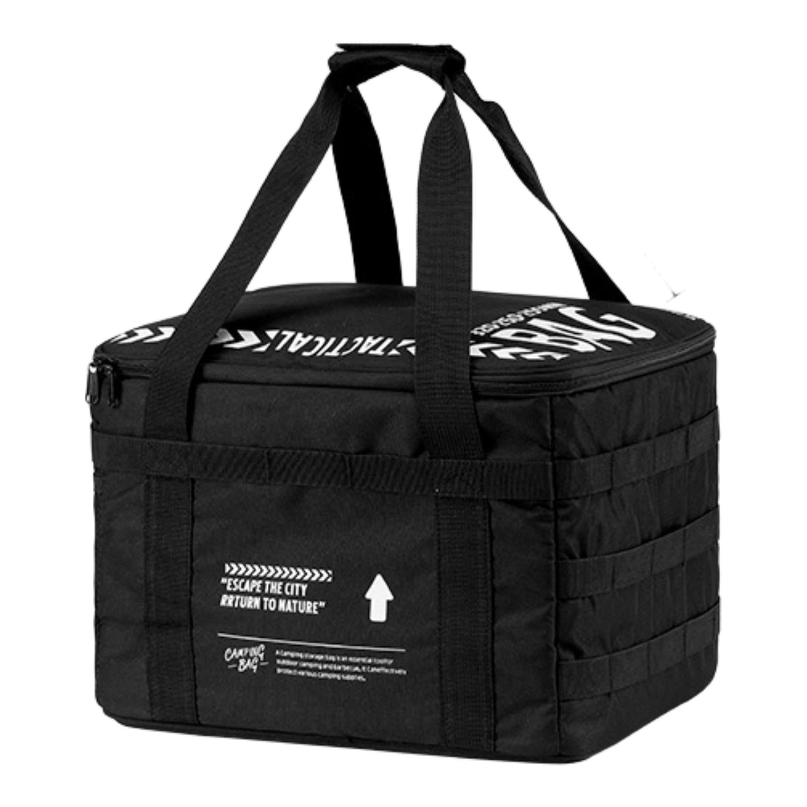 Ioensy - Bolsa De Almacenamiento Para Acampar, Bolso Portátil, Bolsa Para Tanque De Gasolina, Para Acampar, Cocinar, Senderismo, Color Negro