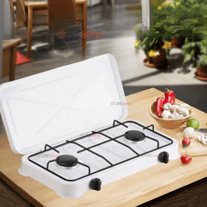 Line - Cocina Encimera A Gas Licuado 2 Platos Cocinilla Blanco