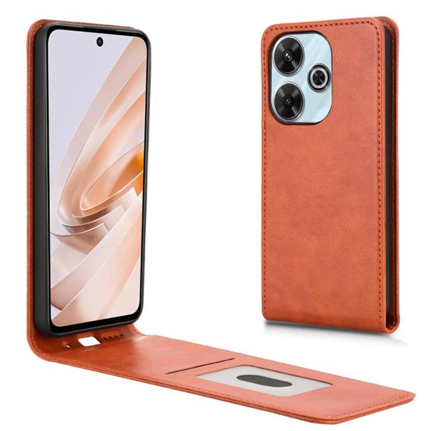 Funda tipo folio para Xiaomi Redmi Note 13 4G con soporte magnético y protección para la cámara Marrón