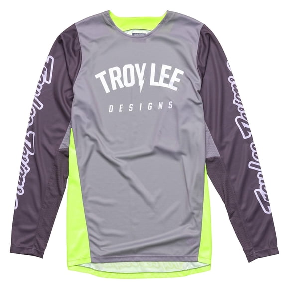 Maillot para moto Troy Lee Designs GP Pro Boltz, color plateado y verde brillante