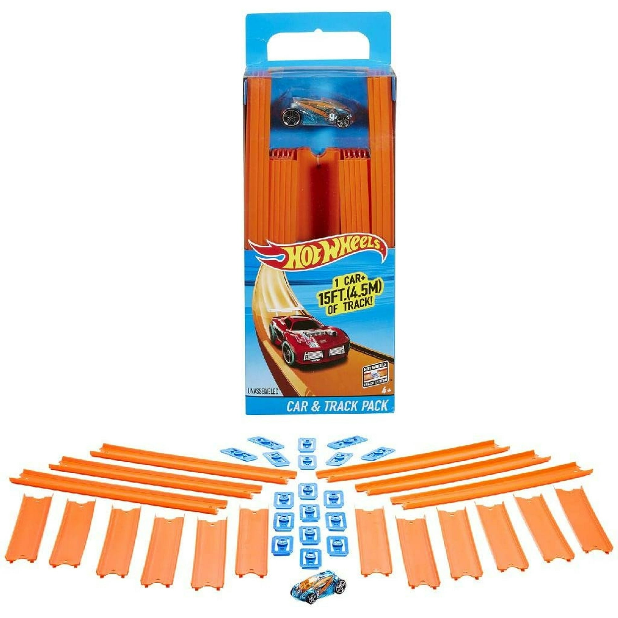 Constructor De Orugas Hot Wheels Vía Recta Con Auto De 15 Pies