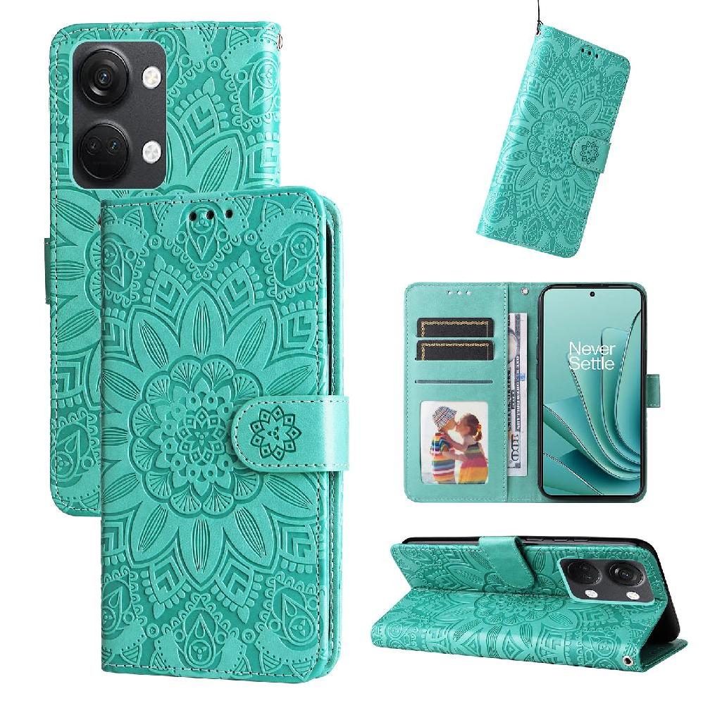 Funda Tipo Cartera Foxdock Para Oneplus Nord 3 , Diseño Girasol En Relieve, Cuero Pu, Cierre Magnético, Soporte Y Tarjetero