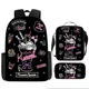 thumbnail image 1 of Sanrio Hello Kitty Kuromi 3PC-Set Primary and Middle School Cute Backpack Lunch Pencil Bag Large-capacity Sports Backpack, 1 of 3