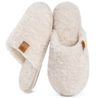 Pantuflas Fuzzy De Espuma Viscoelástica Para Mujer Everfoams En Color Crema