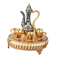 Bothyi - Juego De Té Juego De Servicio De Té De Lujo De 6 Tazas Para Mesa De Comedor Decoración Navideña Azul Y Dorado