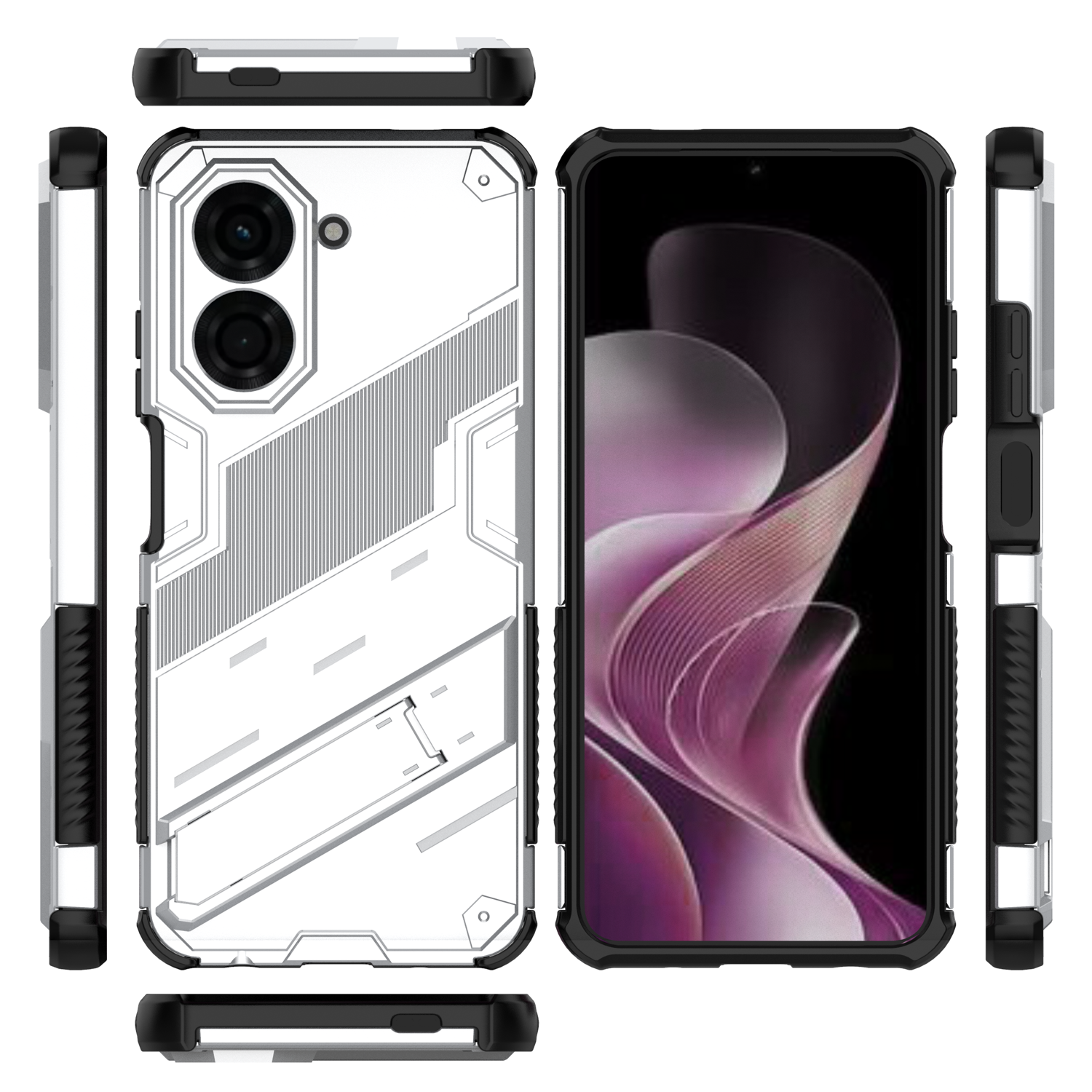 Funda Gangxun Antigolpes Para Xiaomi Redmi A5 4G Con Soporte Invisible, Antihuellas Y Protección Completa
