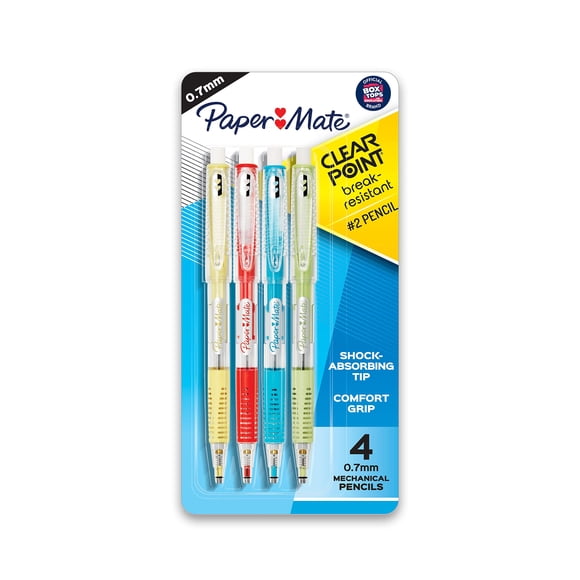 Lápices mecánicos Paper Mate Clearpoint 0,7 mm HB #2, 4 unidades
