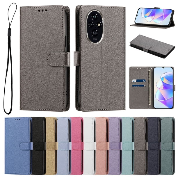 Funda Cartera de PU para Honor 200 con Tarjetas, Gris