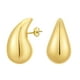 thumbnail image 3 of Pendientes De Aro Gruesos Aros De Gota De Lágrima De Moda Para Ceremonia Fiesta De Acción De Gracias Estilo A, 3 of 5