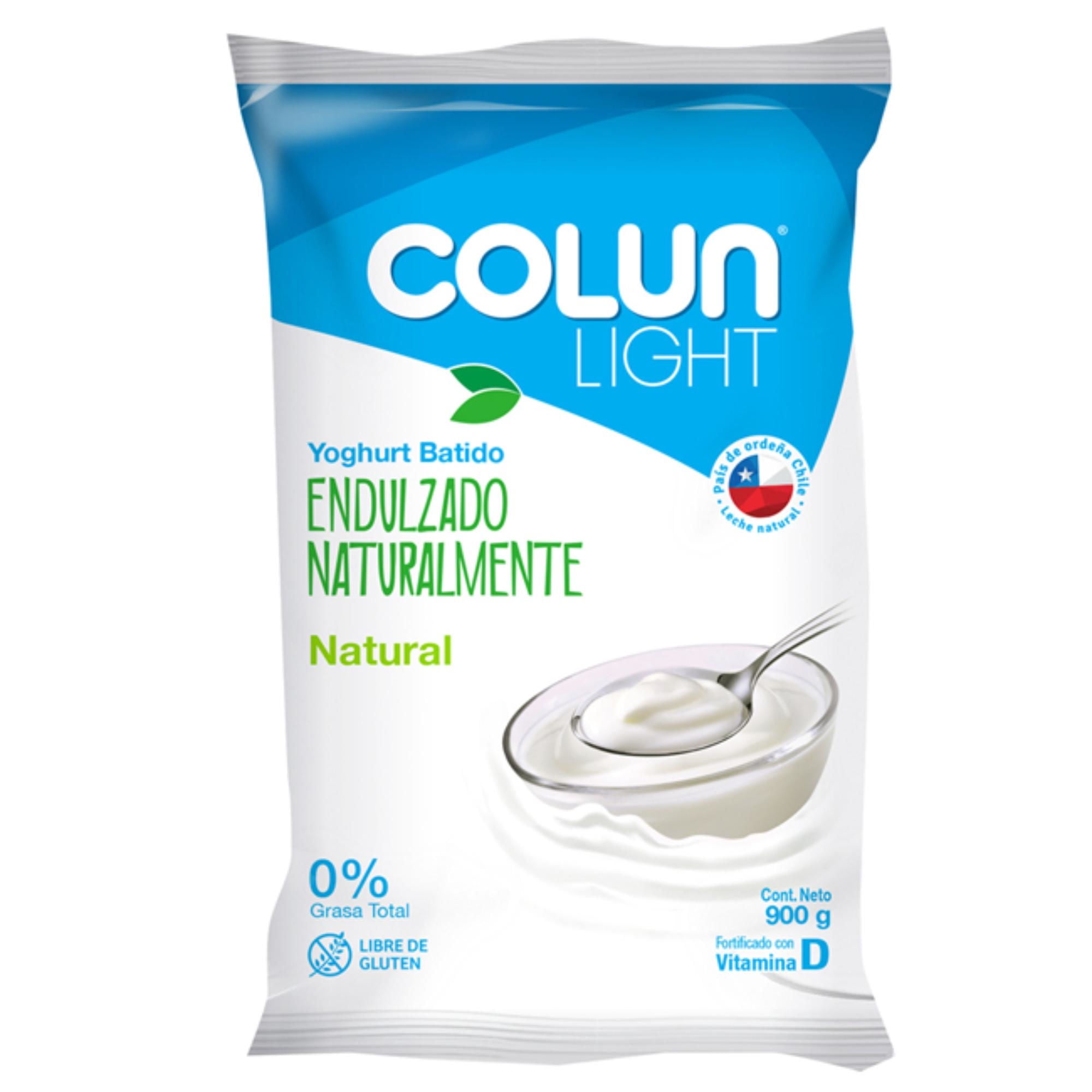 Yoghurt Light Sabor Natural Endulzado Bolsa 900 ml Colun