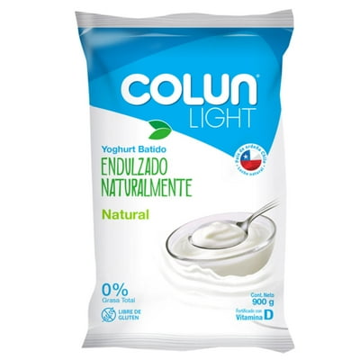 Yoghurt Light Sabor Natural Endulzado Bolsa 900 Ml Colun